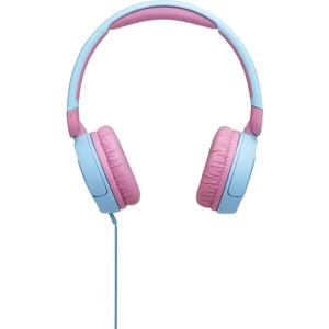 JBL JR 310  detské slúchadlá On Ear na ušiach zložiteľná, obmedzenie hlasitosti, regulácia hlasitosti svetlomodrá, ružov