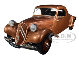 1939 Citroen Traction Avant 11B Coupe Brown Metallic 1/18 Diecast Model Car by Norev