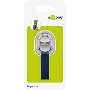 Goobay Finger Strap (silber/blau)  stojan na mobil striebornomodrá