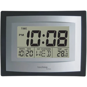 Techno Line WS 8004 Quartz nástenné hodiny 220 mm x 170 mm x 35 mm strieborná, čierna