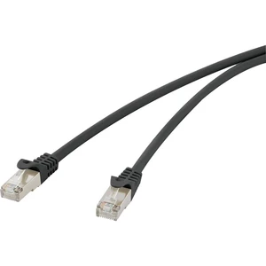 Renkforce RF-3301448 RJ45 sieťové káble, prepojovacie káble CAT 5e F/UTP 25.00 cm čierna s ochranou 1 ks