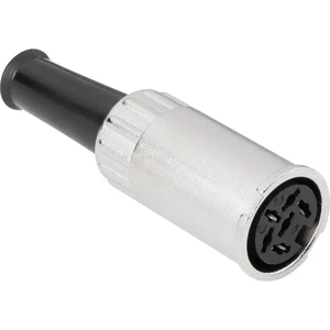 BKL Electronic 0202014 DIN kruhový konektor zásuvka, rovná Pólov: 8  strieborná 1 ks