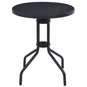 Zahradní stolek 80 cm ocel / sklo černá Dekorhome,Zahradní stolek 80 cm ocel / sklo černá Dekorhome