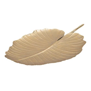 Dekorácia v zlatej farbe Mauro Ferretti Leaf, 35,5 × 23 cm