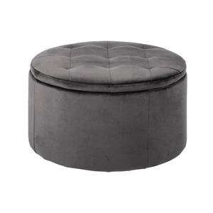 Sivý zamatový puf Actona Retina, ⌀ 60 cm