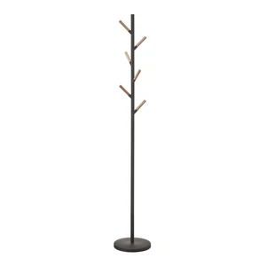 Čierny stojací vešiak s detailmi z bukového dreva YAMAZAKI Plain Pole Hanger