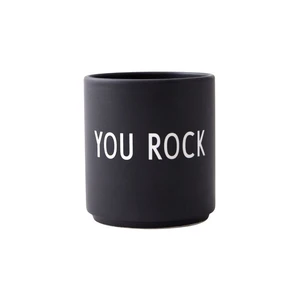 Čierny porcelánový hrnček Design Letters Favourite You Rock