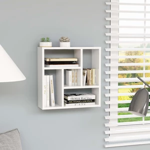Wall Shelf High Gloss White 17.8"x6.3"x17.8" Chipboard
