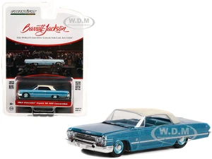 1963 Chevrolet Impala SS 409 Convertible Azure Aqua Blue Metallic with Cream Top (Lot 1119) Barrett-Jackson Scottsdale Edition Series 10 1/64 Diecast