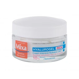 Mixa Hyalurogel Rich 50 ml denný pleťový krém pre ženy na suchú pleť; na zmiešanú pleť; na citlivú a podráždenú pleť; na dehydratovanu pleť