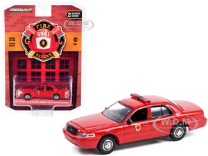 2001 Ford Crown Victoria Interceptor Red "Baltimore City Fire Department" (Maryland) "Fire &amp; Rescue" Series 2 1/64 Diecast Model Car by Greenligh