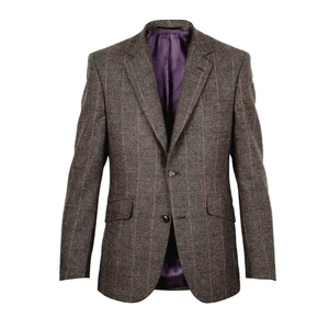 Walker Slater Tweedové sako Walker Slater Martin - Brown Windowpane - EU 50 / UK 40