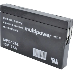 multipower MP2-12SL MP2-12SL olovený akumulátor 12 V 2 Ah olovený so skleneným rúnom (š x v x h) 148 x 90 x 20 mm plochý