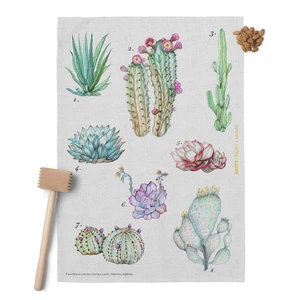 Súprava 2 bavlnených kuchynských utierok Happy Friday Basic Cactus, 70 x 50 cm