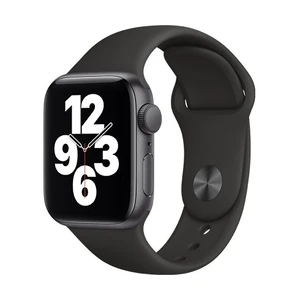 Apple Watch SE GPS, 44mm Space Gray Aluminium Case with Black Sport Band - Regular