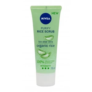 Nivea Rice Scrub Aloe Vera 75 ml peeling pro ženy na smíšenou pleť; na rozjasnění pleti