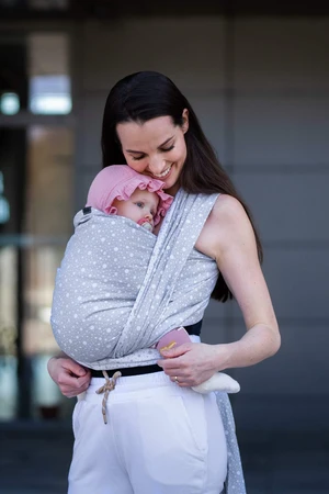 Šátek Be Lenka Dots - šedá 3,6 m