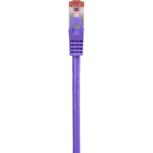 Renkforce RF-3432062 RJ45 sieťové káble, prepojovacie káble CAT 6 S/FTP 15.00 cm fialová s ochranou, pozlátené kontakty,