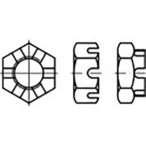 TOOLCRAFT  TO-6861291 matice korunkové M36   DIN 937   ocel  1 ks