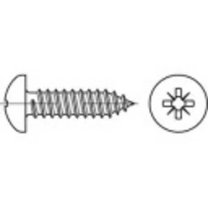 Šošovkové skrutky do plechu TOOLCRAFT 147589 ISO7049 2.9 mm x 19 mm kríž.drážka Pozidriv oceľ,Zn.100 ks