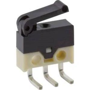 Mikrospínač s páčkou Cherry Sw. DH2C-C6PA, 30 V/DC, 0,5 A, do DPS zahnuté, 1x zap/(zap)