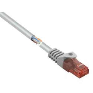 Síťový kabel RJ45 Basetech BT-1719359, CAT 6, U/UTP, 10.00 m, šedá