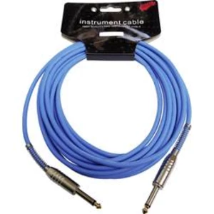 Kabel MSA Musikinstrumente KAB1, [1x jack zástrčka 6,3 mm - 1x jack zástrčka 6,3 mm], 6.00 m, modrá