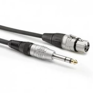 Kabelový adaptér Hicon HBP-XF6S-0090 [1x jack zástrčka 6,3 mm (stereo) - 1x XLR zásuvka 3pólová], 0.90 m, černá