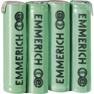 Akupack Ni-MH 4 AAA pájecí špička ve tvaru Z Emmerich 255053, 800 mAh, 4.8 V, pájecí kontakty