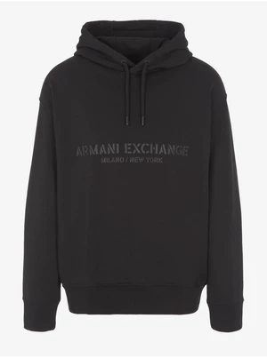 Čierna pánska mikina s kapucňou Armani Exchange