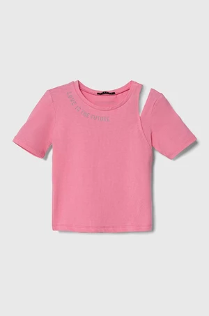 Detské tričko Sisley ružová farba
