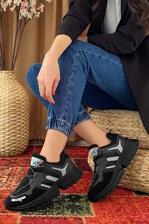 DARK SEER Black Silver Women's Sneakers