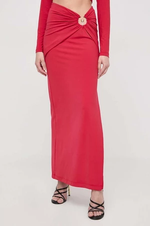 Sukňa Bardot červená farba, maxi, puzdrová