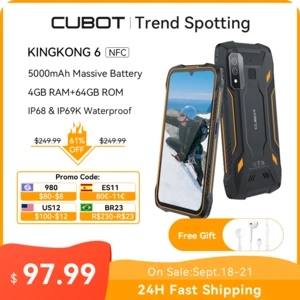 Cubot KingKong 6, IP68 Waterproof Rugged Smartphone, 64GB ROM (128GB Extended), 5000mAh Battery, NFC, 4G Dual SIM, Android Phone