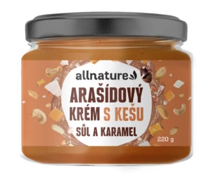 ALLNATURE Arašídový krém s kešu, solí a karamelem 220 g