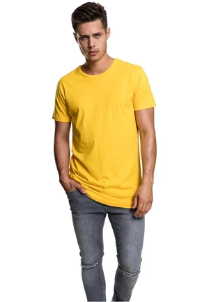 Shaped long T-shirt chrome yellow