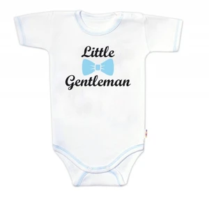 Body krátký rukáv s vtipným textem Baby Nellys, Little Gentleman, kluk, vel. 74 (6-9m)