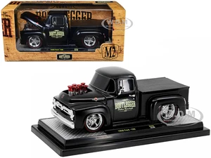 1956 Ford F-100 Pickup Truck Matt Black "Lunati Bootlegger" Limited Edition to 6550 pieces Worldwide 1/24 Diecast Model Car by M2 Machines