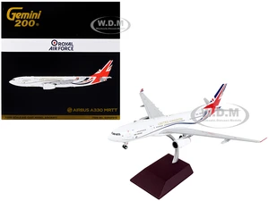 Airbus A330 MRTT Tanker Aircraft "British Royal Air Force" White with United Kingdom Flag Graphics "Gemini 200" Series 1/200 Diecast Model Airplane b