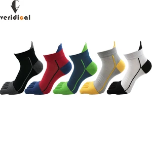 Veridical Cotton Five Finger Sport Socks Compression Breathable Colorful Striped Fashions Harajuku Socks With Toes  EU39-45