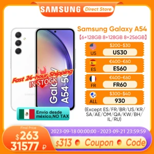 Global Version Samsung Galaxy A54 5G Smartphone Exynos 1380 120Hz Super AMOLED 5000mAh 25W Fast Charge Android 13 Cellphone