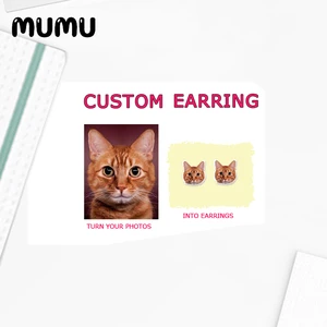 2020 New Customized Photo Stud Earring Personalized Acrylic Earring Gifts Friends Handmade Jewelry OMG