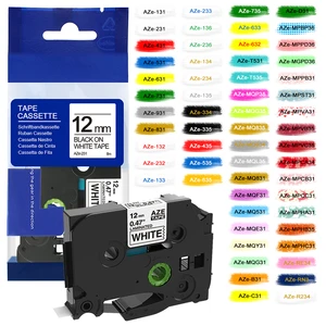 tze231 tze131 tze631 Laminated Ribbon 6/9/12/18/24mm 31 Colors Compatible for Ptouch PTH110 D600 710BT Brother Label Maker Tape
