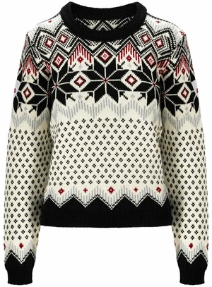 Dale of Norway Vilja Womens Knit Sweater Black/Off White/Red Rose M Maglione