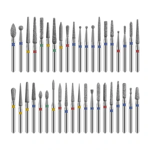 10pcs/box Dental Diamond Burs Drill 1.6mm Shank for High Speed Handpiece Burs Emery High Hardness Dentistry Nail Polishing
