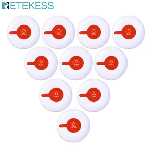 10pcs Retekess TD009 Wireless Call Button Caregiver Restaurant Pager Waterproof for Elderly Patient for T114 and TD108 TD106