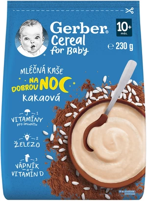 Gerber Cereal mléčná kaše kakaová Dobrou noc 230 g