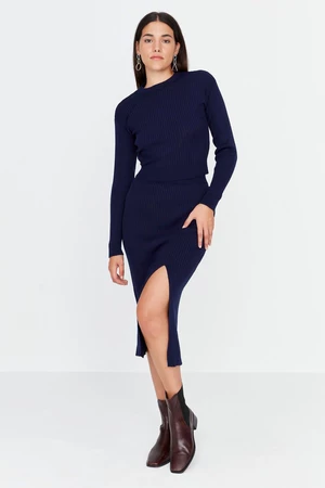 Dark blue sweater set skirt and top with long sleeves Trendyol - Women