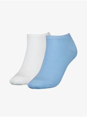 Set of two pairs of women's socks in white and blue Tommy Hilfiger - Women