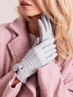 Šedé kostkované dámské rukavice